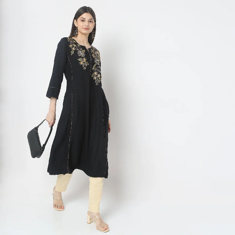 Flare Fit Printed Kurta