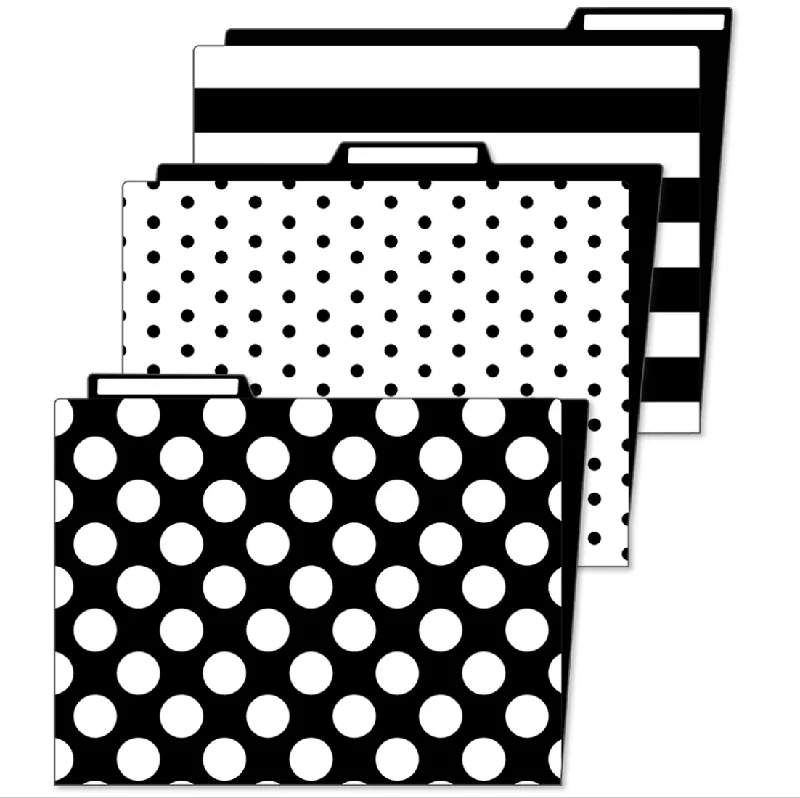 File Folders | Black and White  | Little Black Desk Set | Schoolgirl Style