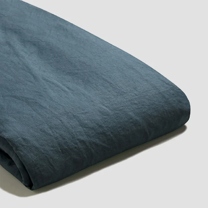 Deep Teal 100% Linen Duvet Cover