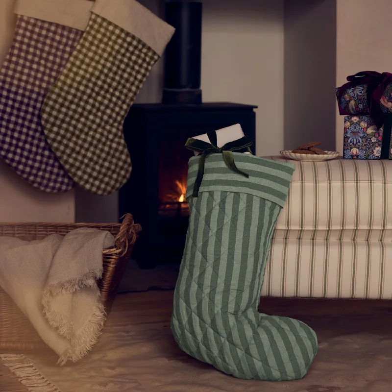 Pine Green Pembroke Stripe Christmas Stocking