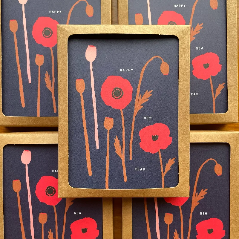 New! Poppy New Year / Boxed Holiday Cards