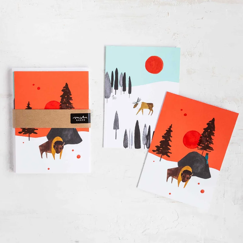 Caribou + Bison / Holiday Note Cards