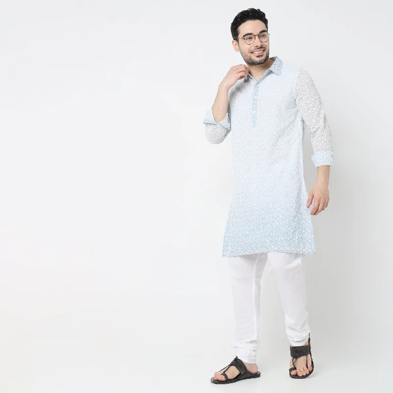 Regular Fit Embroidered Kurta