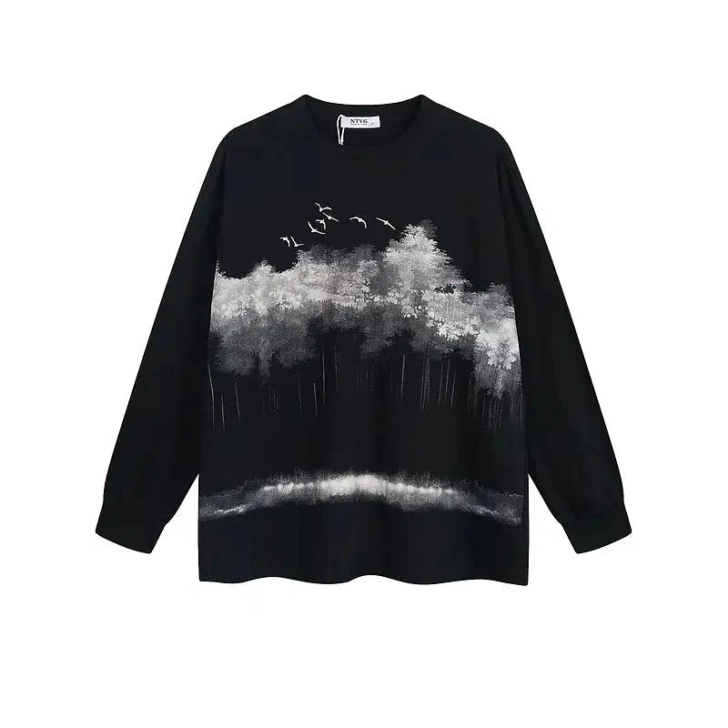 Scenic Print Long Sleeve T-shirt