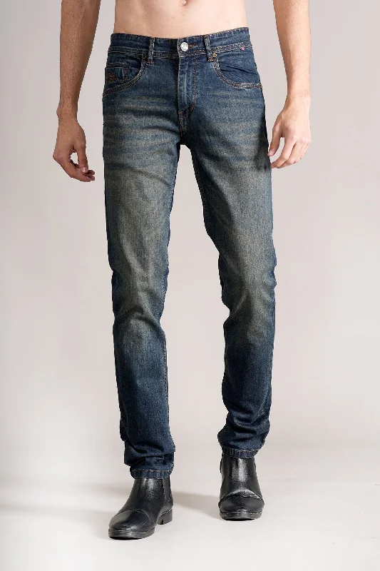 Men's Ultra Narrow Fit Solid Blue Jeans