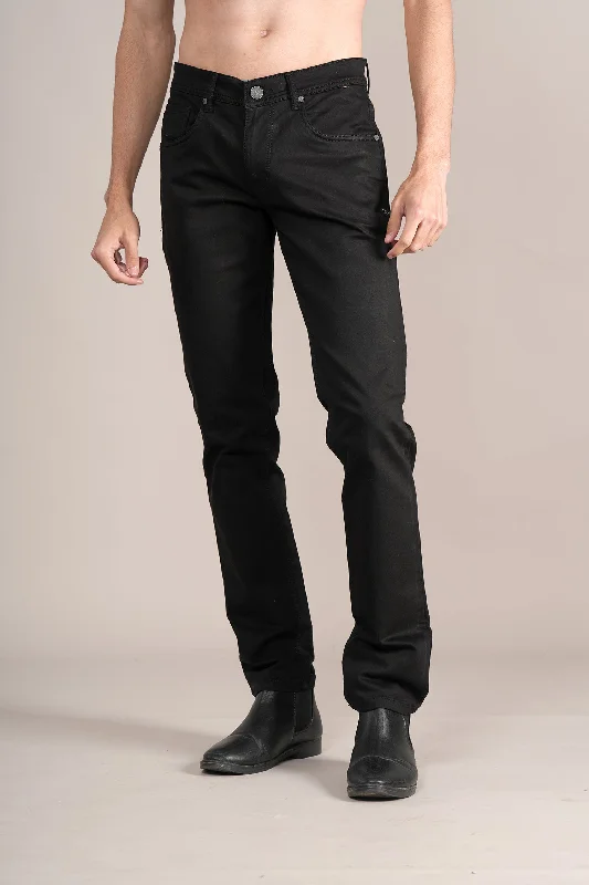 Men's Ultra Narrow Fit Solid Black Jeans