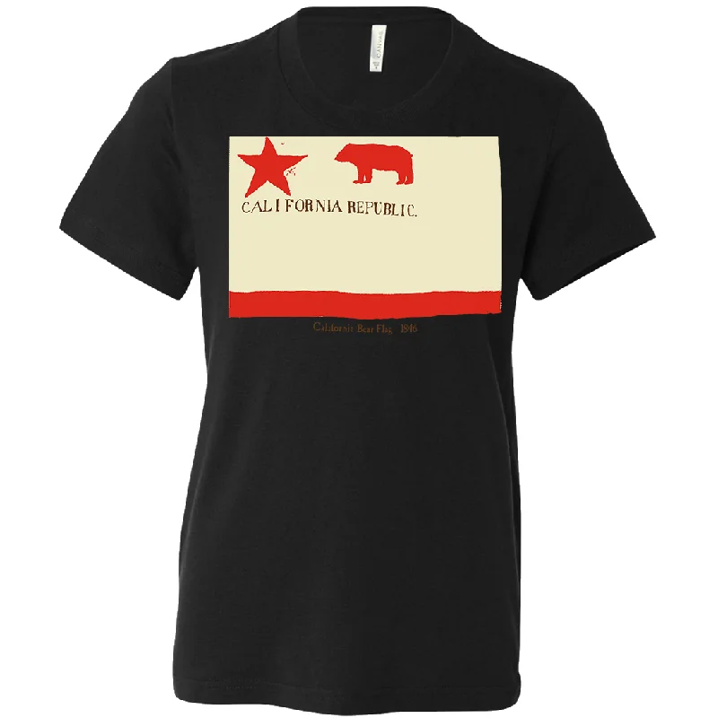 California Republic Bear Flag 1846 Asst Colors Youth T-Shirt/tee