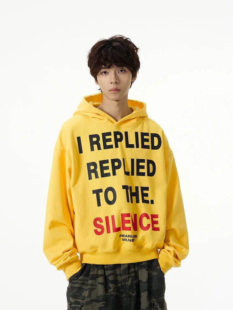 Text Print Hooded Sweatshirt