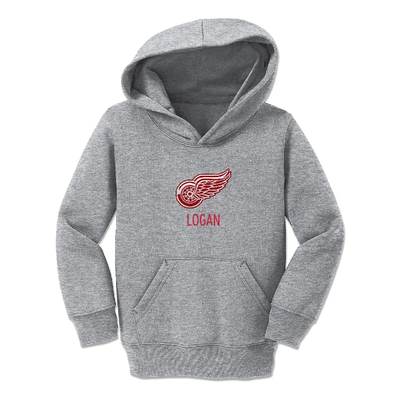 Personalized Detroit Red Wings Toddler Pullover Hooded Sweatshirt