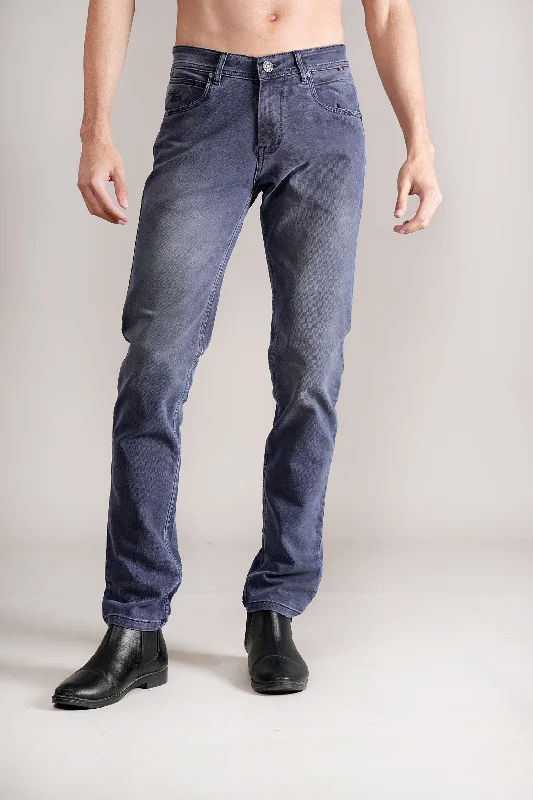 Men's Ultra Narrow Fit Solid Blue Jeans