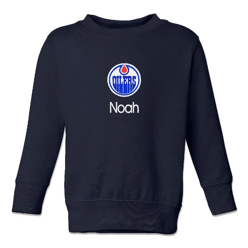 Personalized Edmonton Oilers Toddler Crewneck Sweatshirt