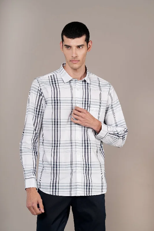 Men's Mint Check Full Sleeves Casual Shirt