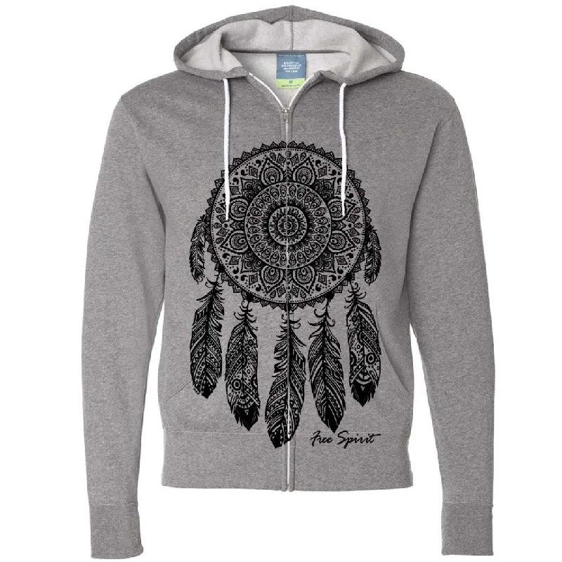 Native American Dreamcatcher Free Spirit Black Zip-Up Hoodie