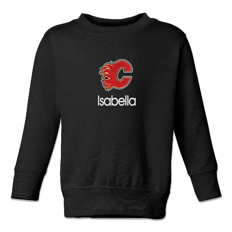 Personalized Calgary Flames Toddler Crewneck Sweatshirt