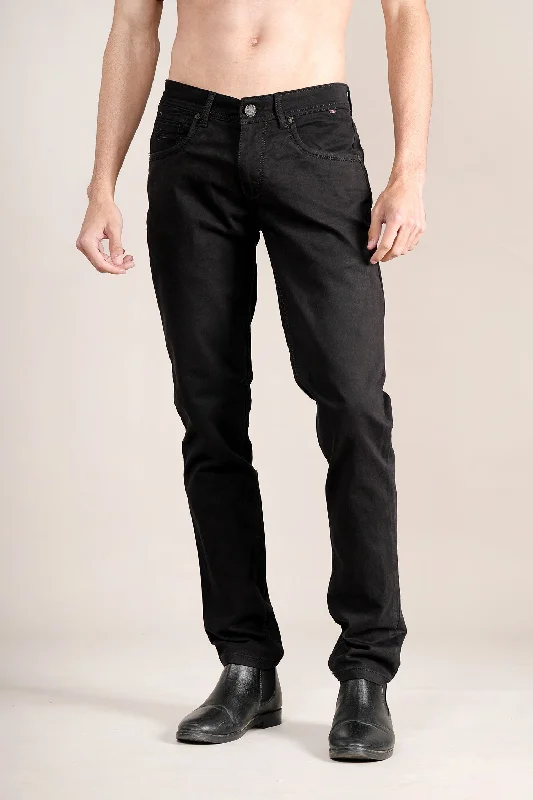 Men's Ultra Narrow Fit Solid Black Jeans