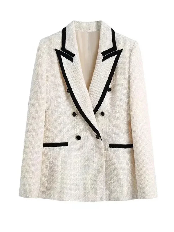 Alamea Statement Tweed Blazer in White