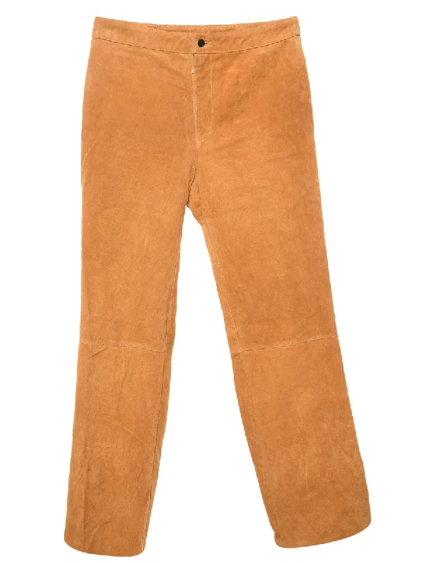 Brown Suede Trousers - W32 L32