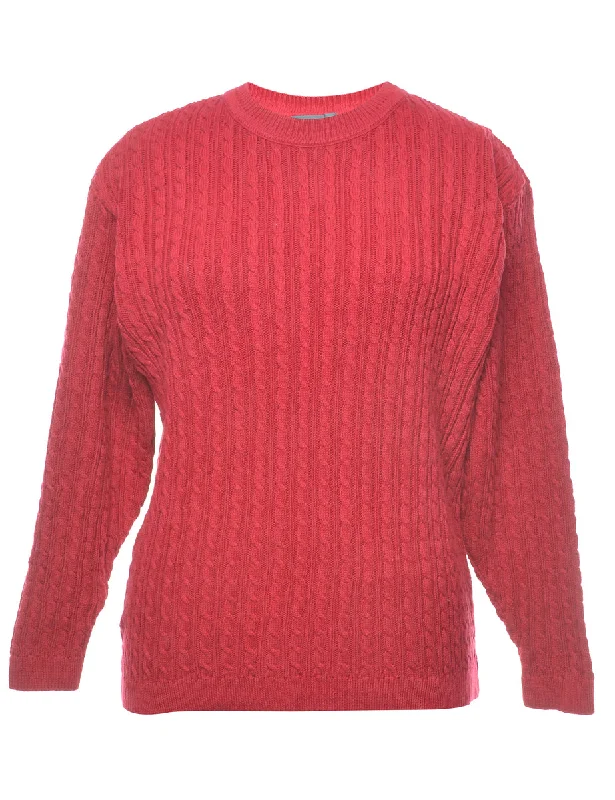 Cable Knit Jumper - M