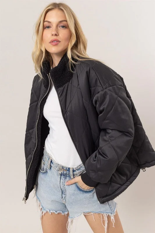 Style Expedition Reversible Faux Fur Puffer Jacket