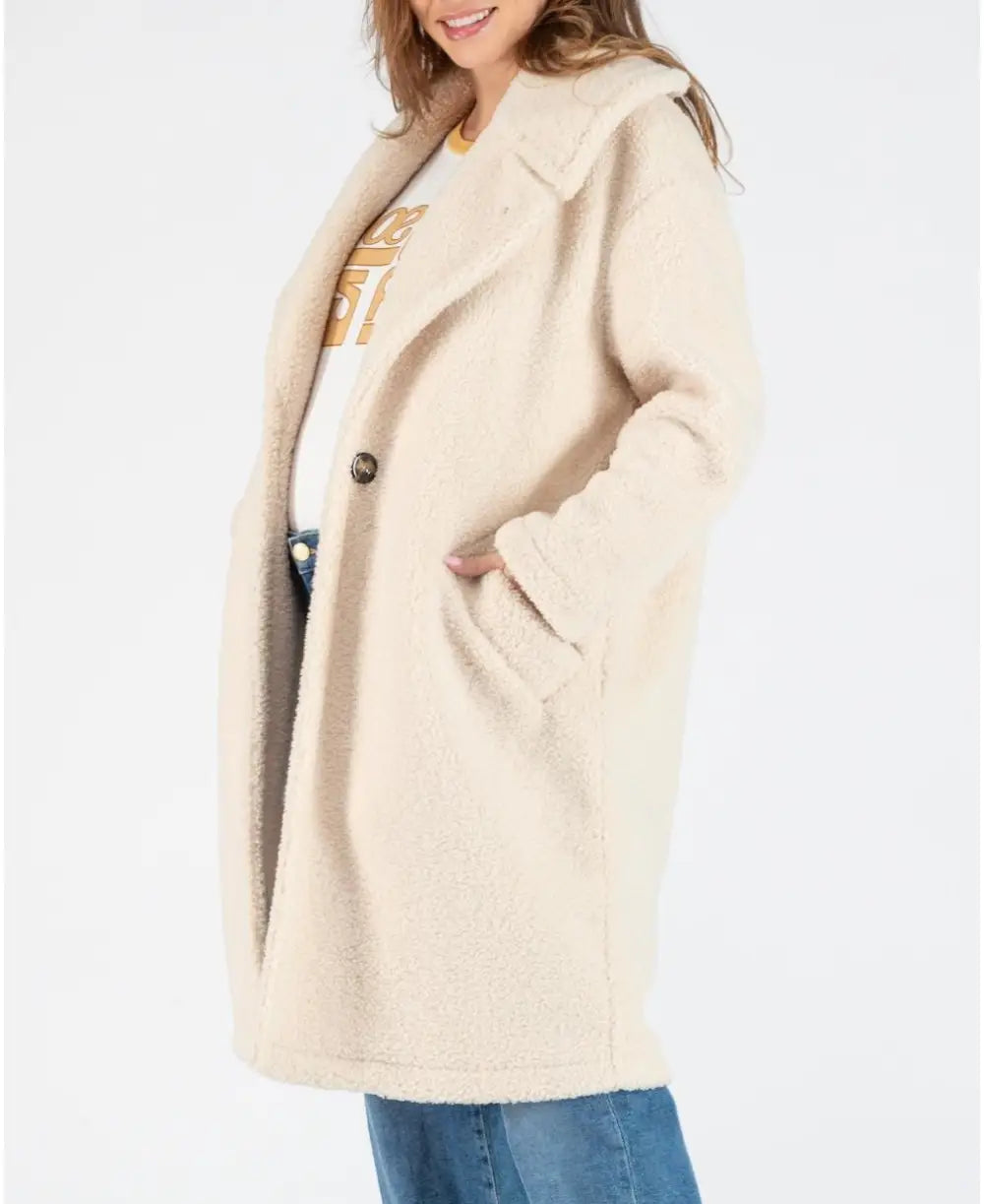 Long pregnancy coat Léonie beige