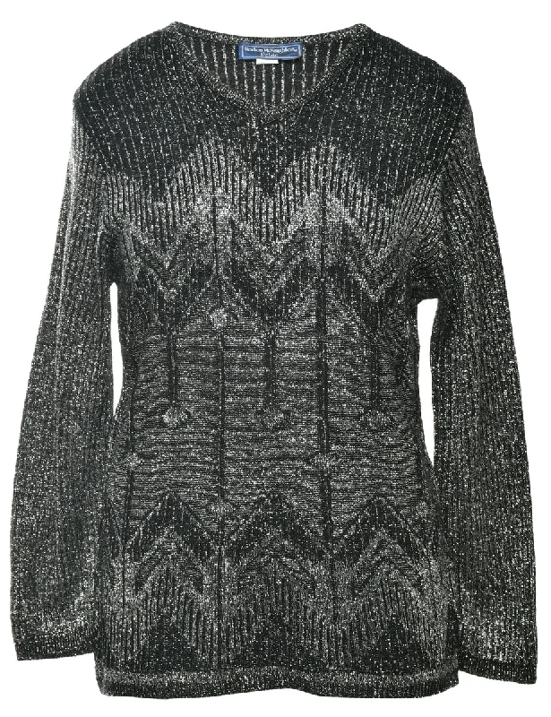 Lurex Thread Pattern Jumper - S