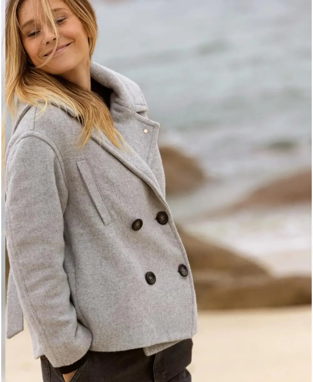 Malo pregnancy pea coat grey