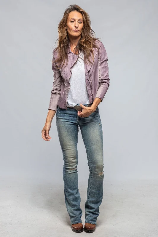 Natalia Lightweight Leather Jacket In Dusty Rose