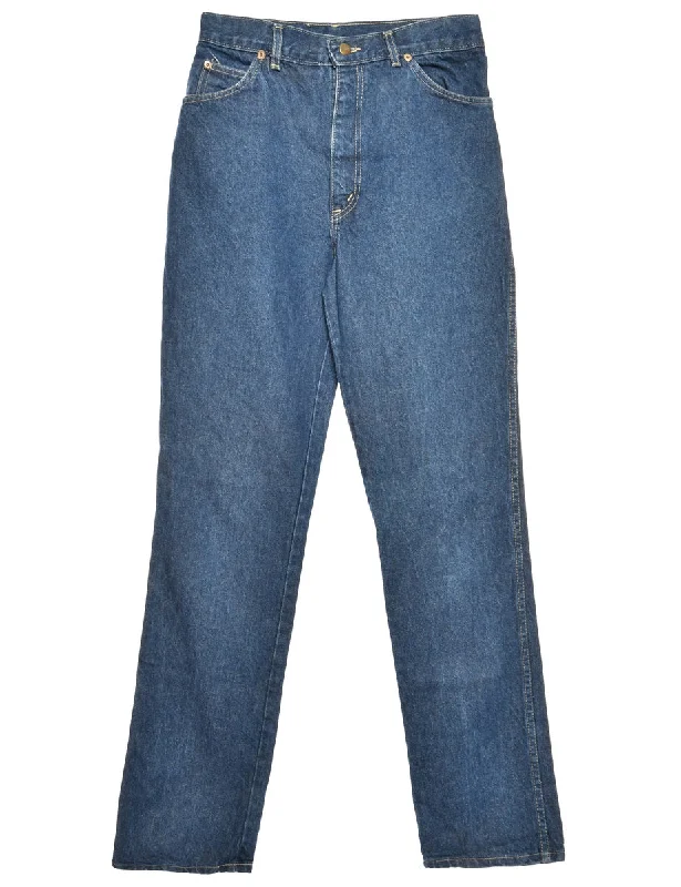 Zip Front Indigo Straight Fit Jeans - W28 L32