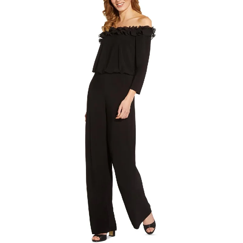 Adrianna Papell Womens Off the Shoulder  Jumpsuit