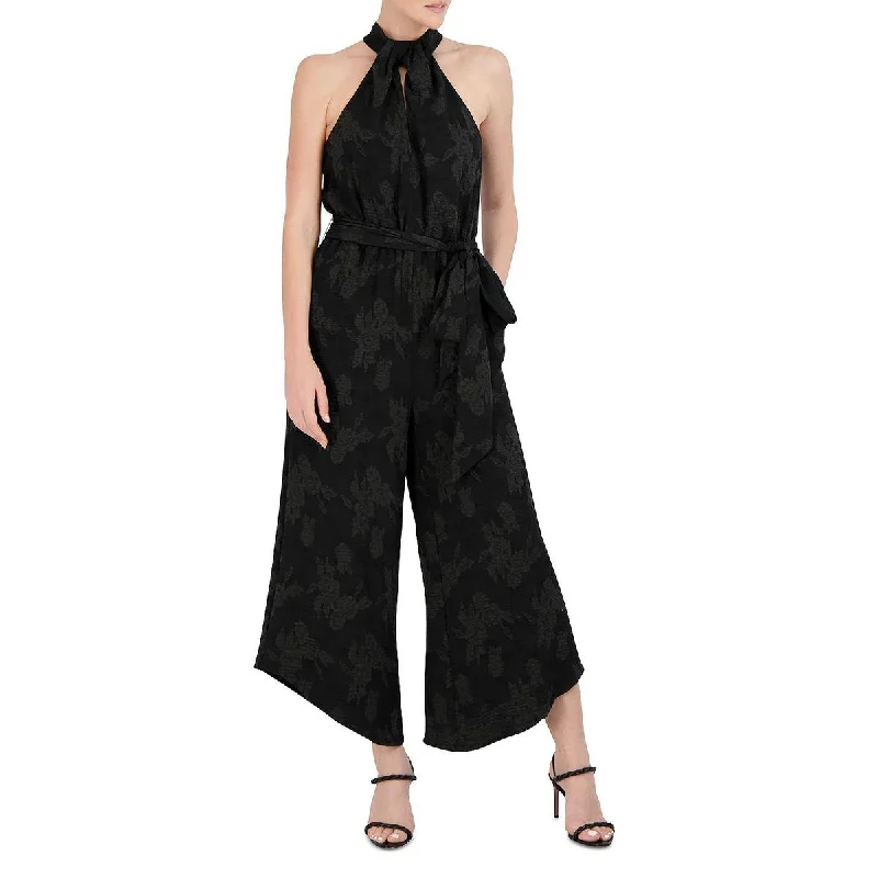 BCBGMAXAZRIA Womens Halter Keyhole Jumpsuit