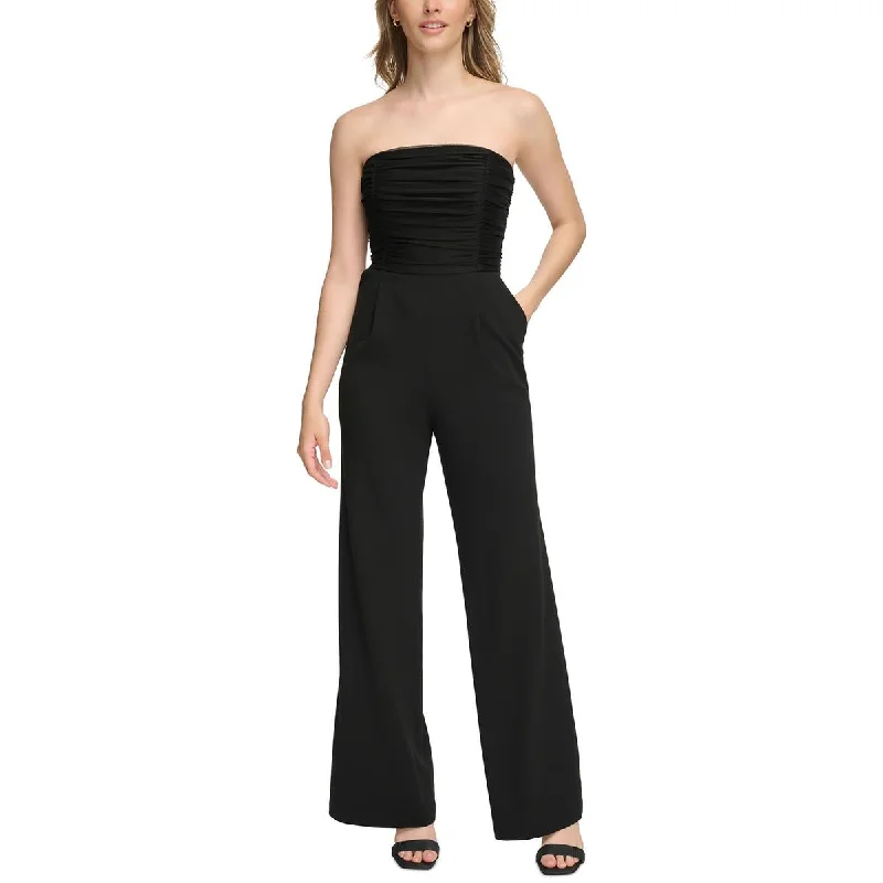 Calvin Klein Womens Strapless Wide Leg Jumpsuit