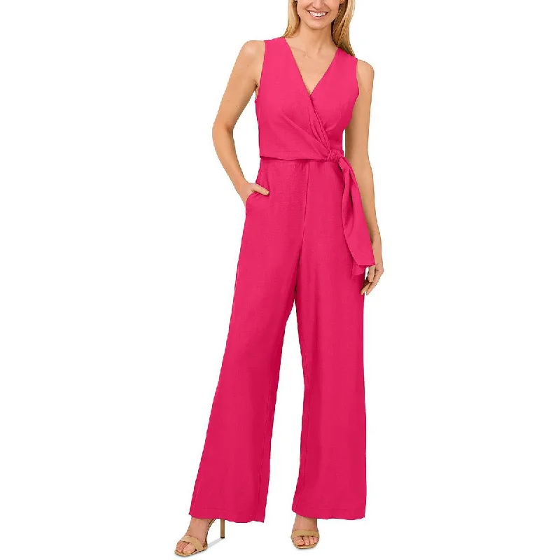 CeCe Womens Surplice V-Neck Jumpsuit