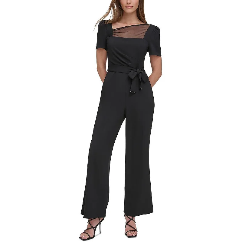 DKNY Womens Illusion V-Neck Jumpsuit