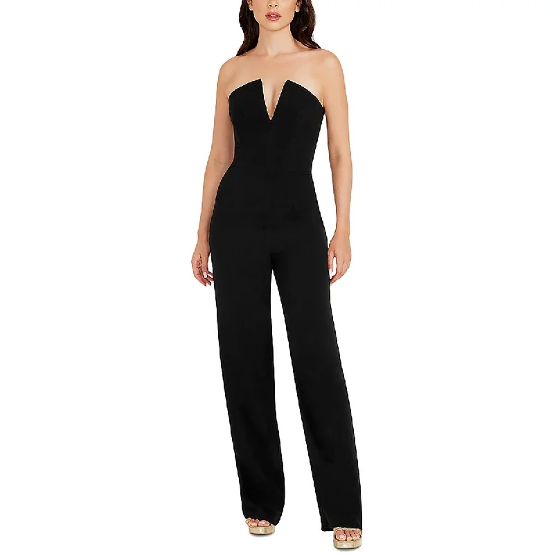 Dress The Population Womens Fernanda Crepe Strapless Jumpsuit