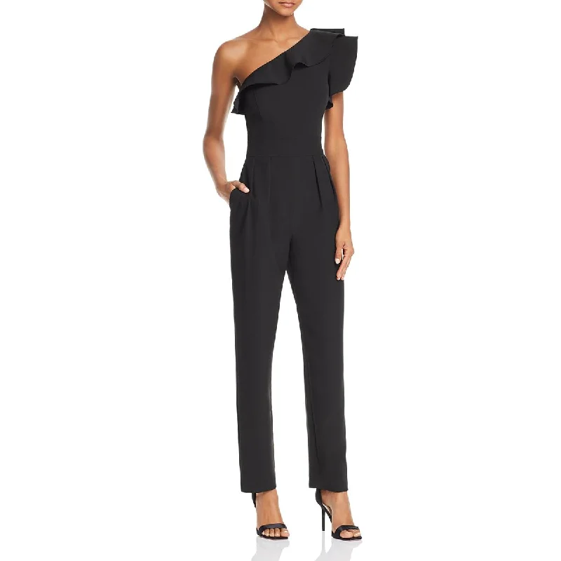 Eliza J Womens One Shoulder Cocktail Jumpsuit