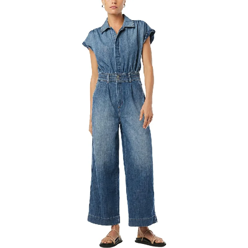 Joe's Womens Short Sleeve Button & Zip Front Closure Jumpsuit