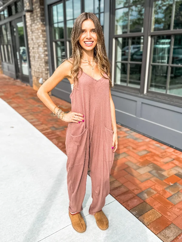 Just Love Lounging Jumpsuit- Woodrose