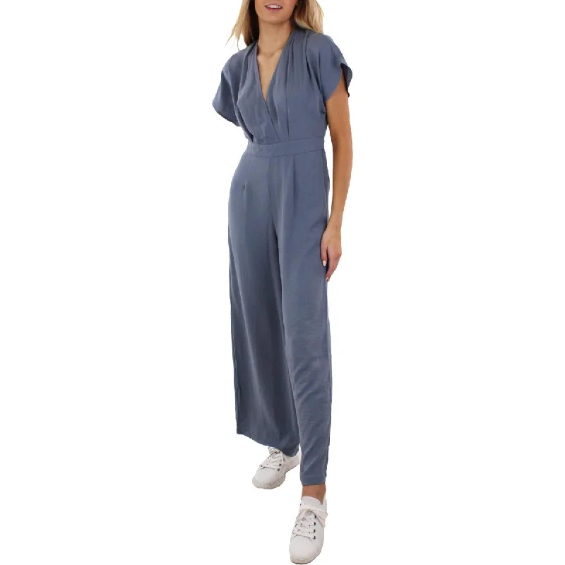 Maronie Womens Wide Leg V Neck Jumpsuit