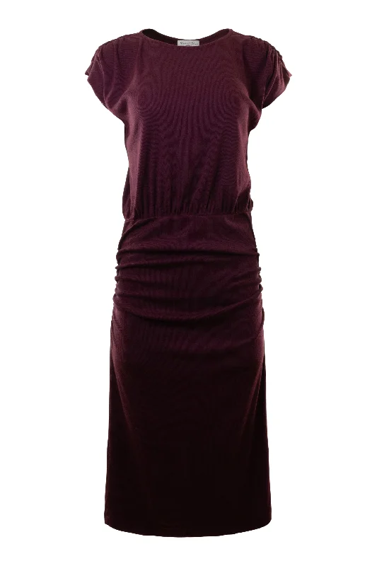 Michael Stars Pippa Gathered Empire Midi Dress in Beetroot