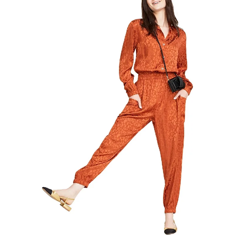 On 34th Womens Collared Surplice Jumpsuit