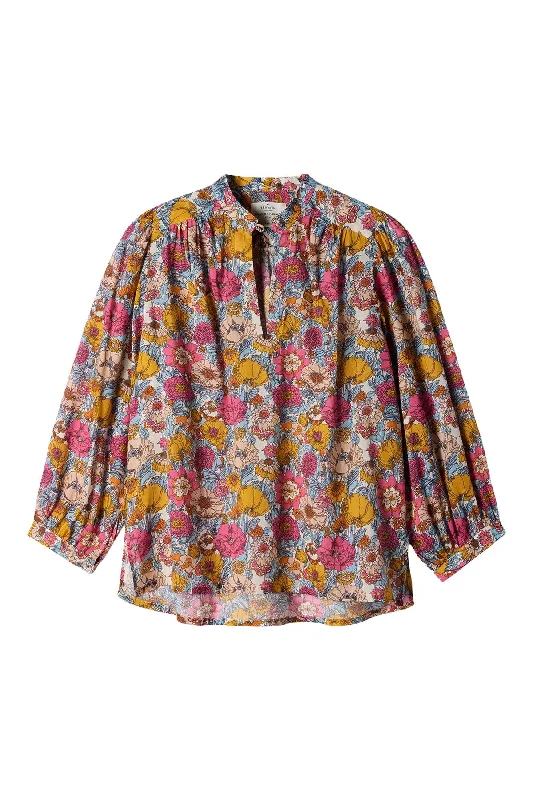 Trovata Birds of Paradis Bailey Blouse in Dawn Fleurettes