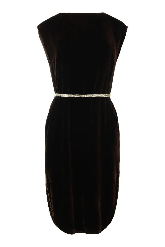 Velvet Harper Silk Velvet Dress in Burlwood