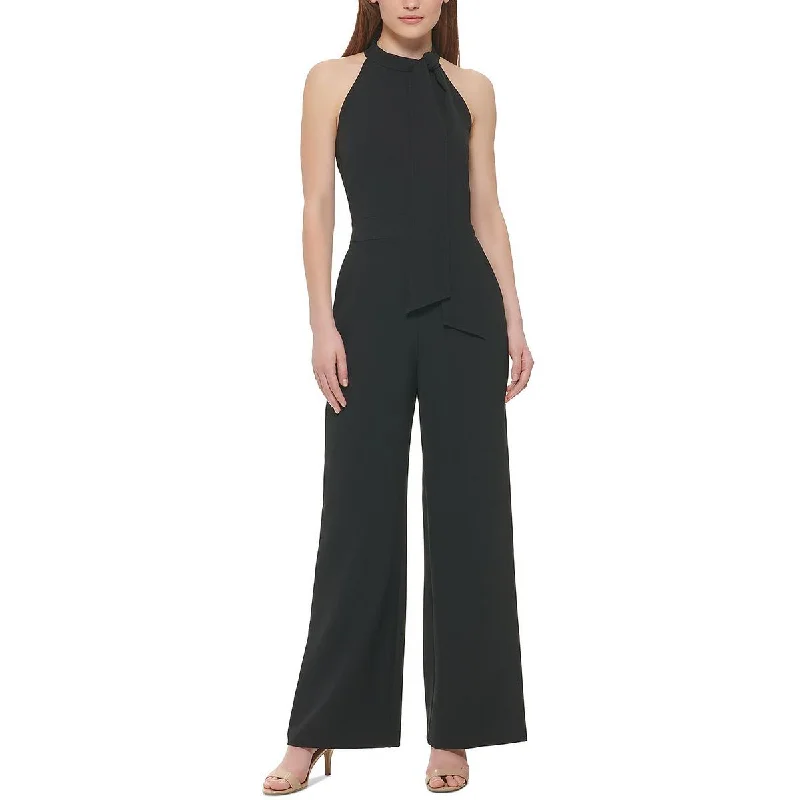 Vince Camuto Womens Petites Crepe Sleeveless Jumpsuit