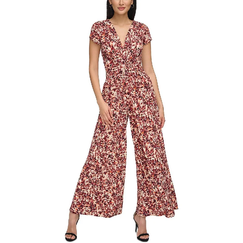 Vince Camuto Womens Wide-Leg Twist Bodice Jumpsuit