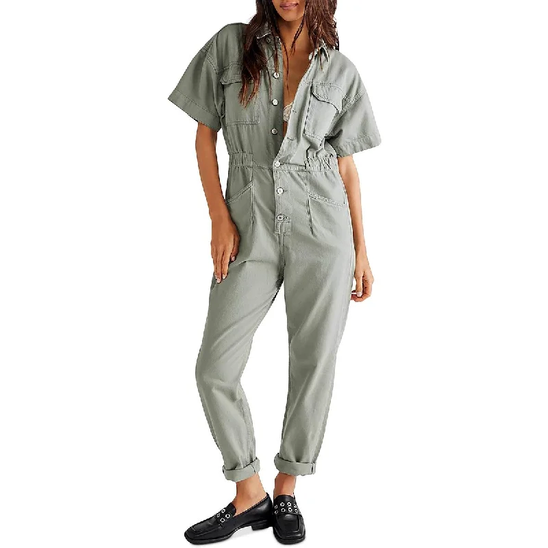 We The Free Womens Marci Collar Short Sleeve Jumpsuit