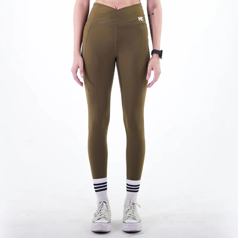 Belt Blend Leggings Olive Green