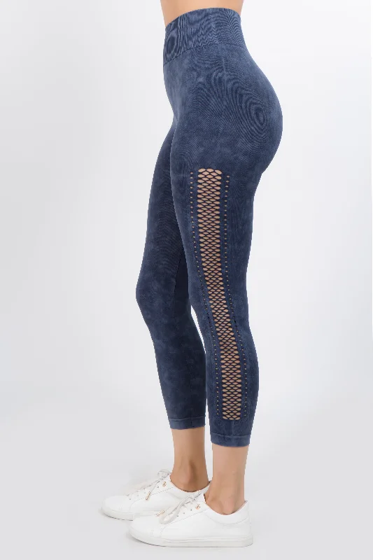 Breakin' Hearts Laser Cut Capri Leggings