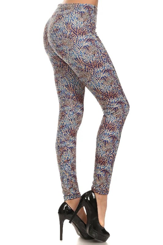 Cyclical Tribal Velour Leggings