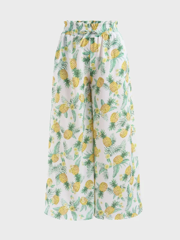 Midsize Fascinating Floral Wide-Leg Pants