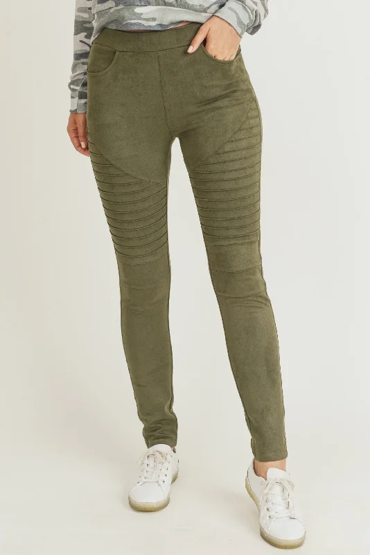 Moto Street Style Faux Suede Legging